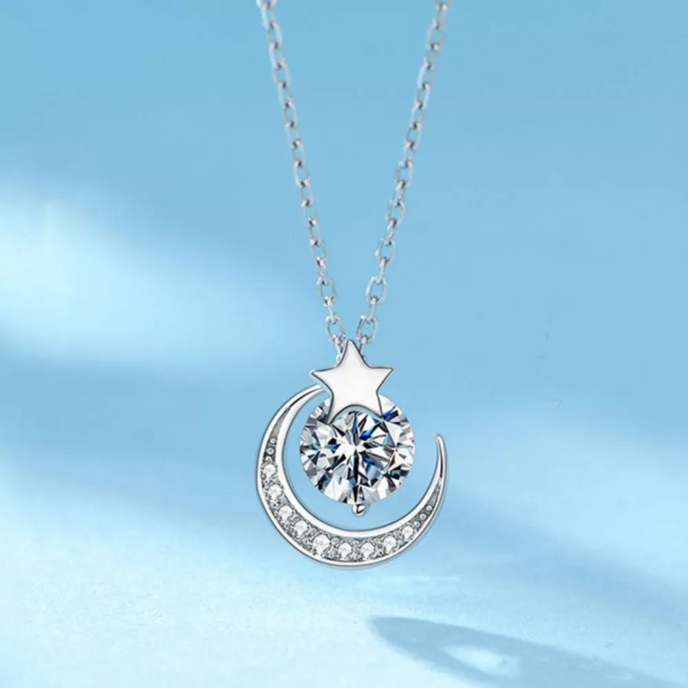 Star and Moon Pendant Necklace, image 3