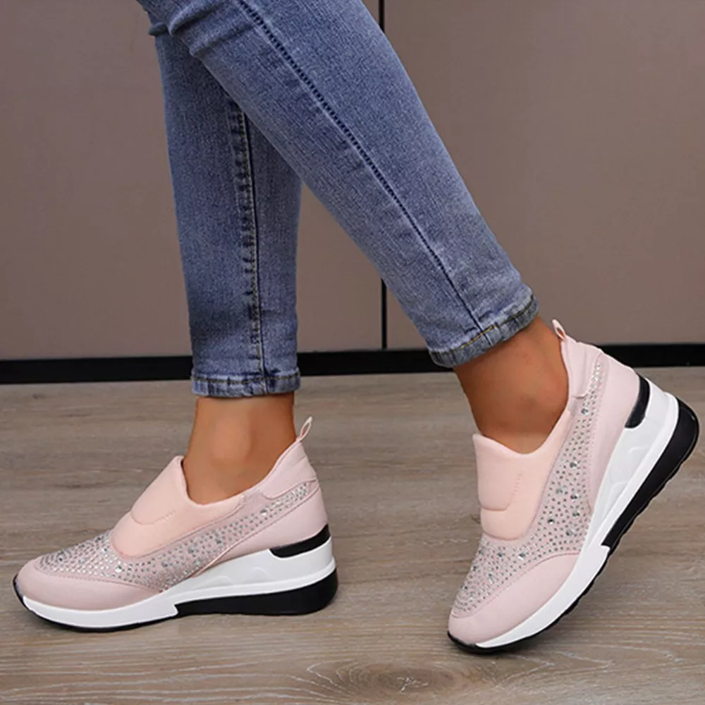 Rhinestone Embellished Wedge Sneakers, image 11