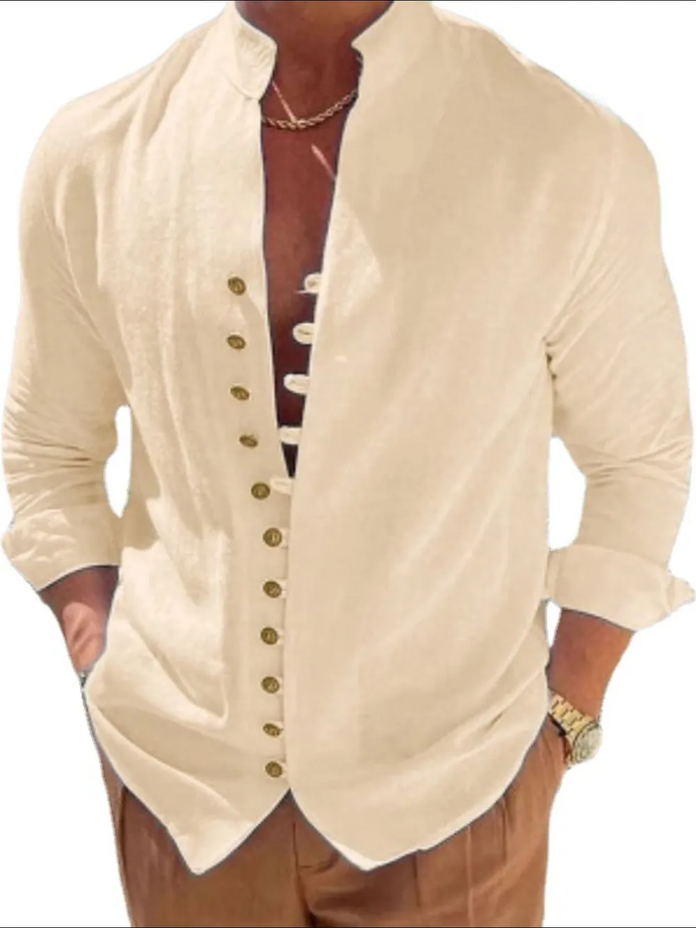 Men's Full Size Button Front Long Sleeve Shirt Plus Size, image 6