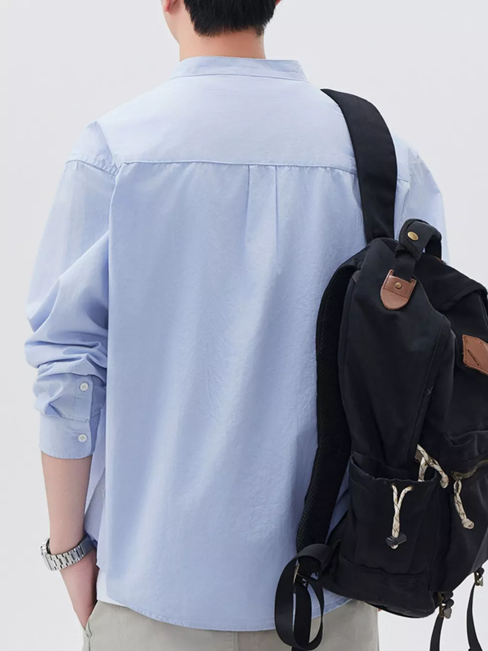 Men's Plus Size Button Up Long Sleeve Shirt, image 3