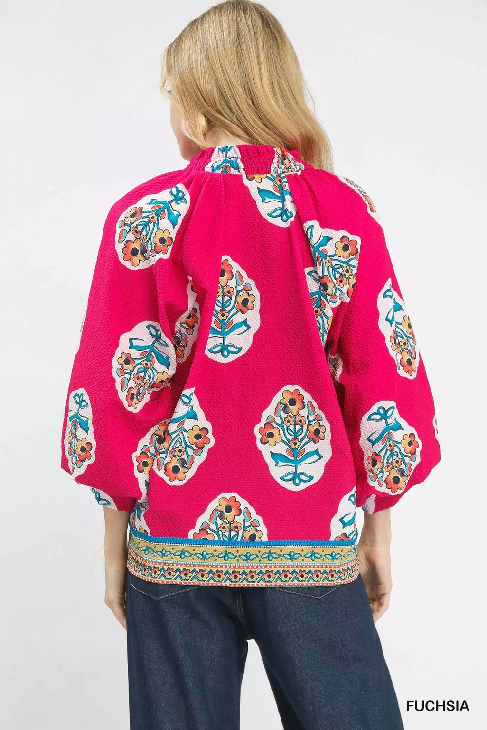 Boho Floral Print Tunic Blouse, image 3