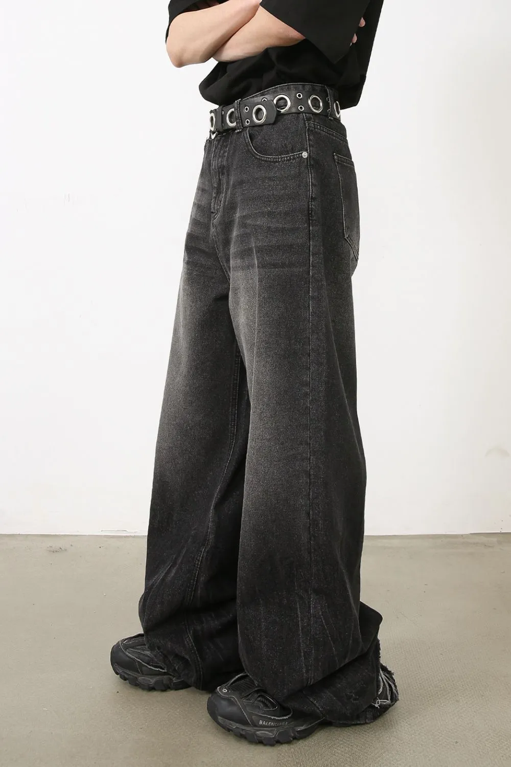 Men's Wide Leg Jeans with Pockets, image 3