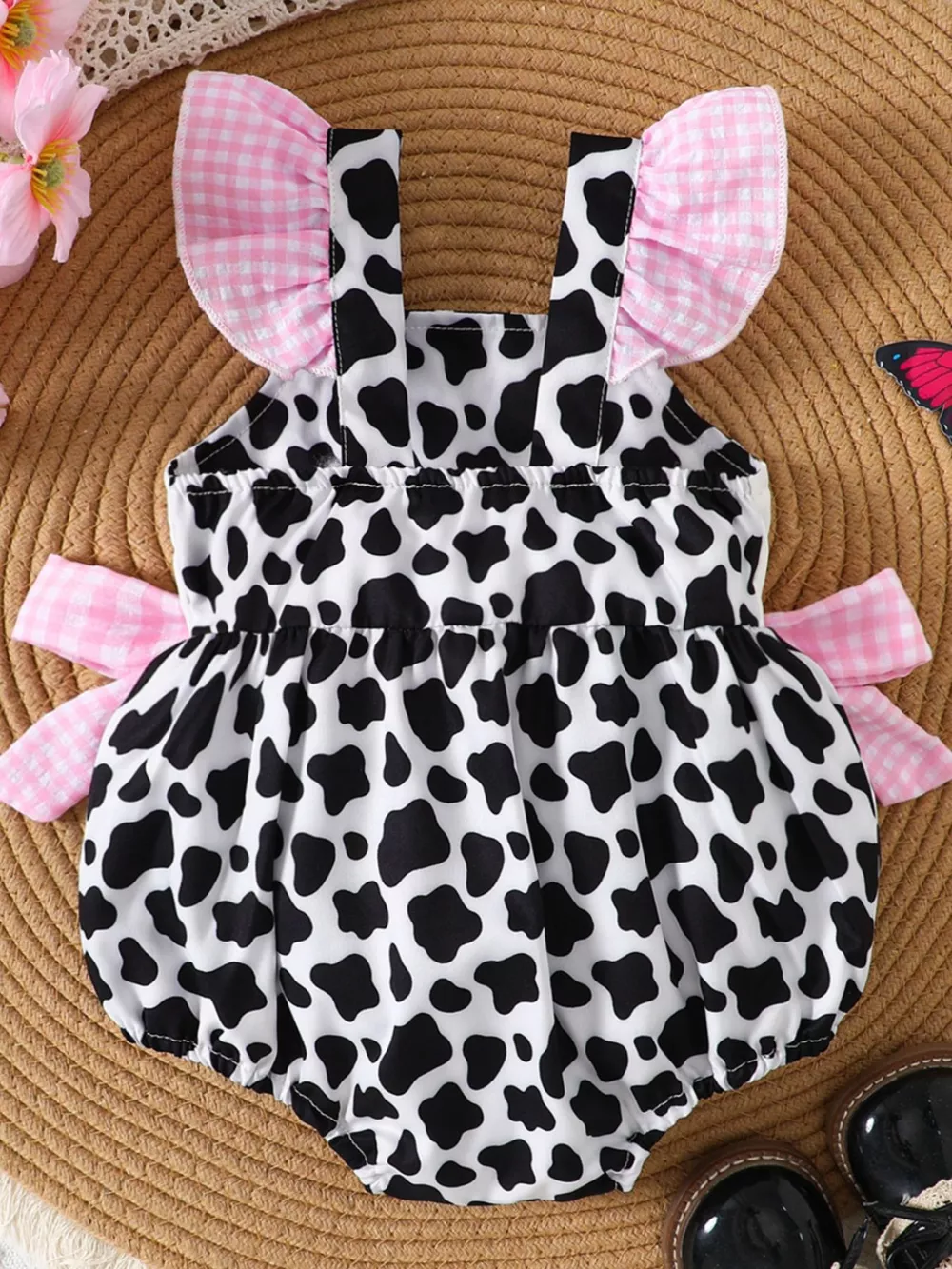 Children's Mama's Girl Cow Print Ruffle One-Piece, image 6