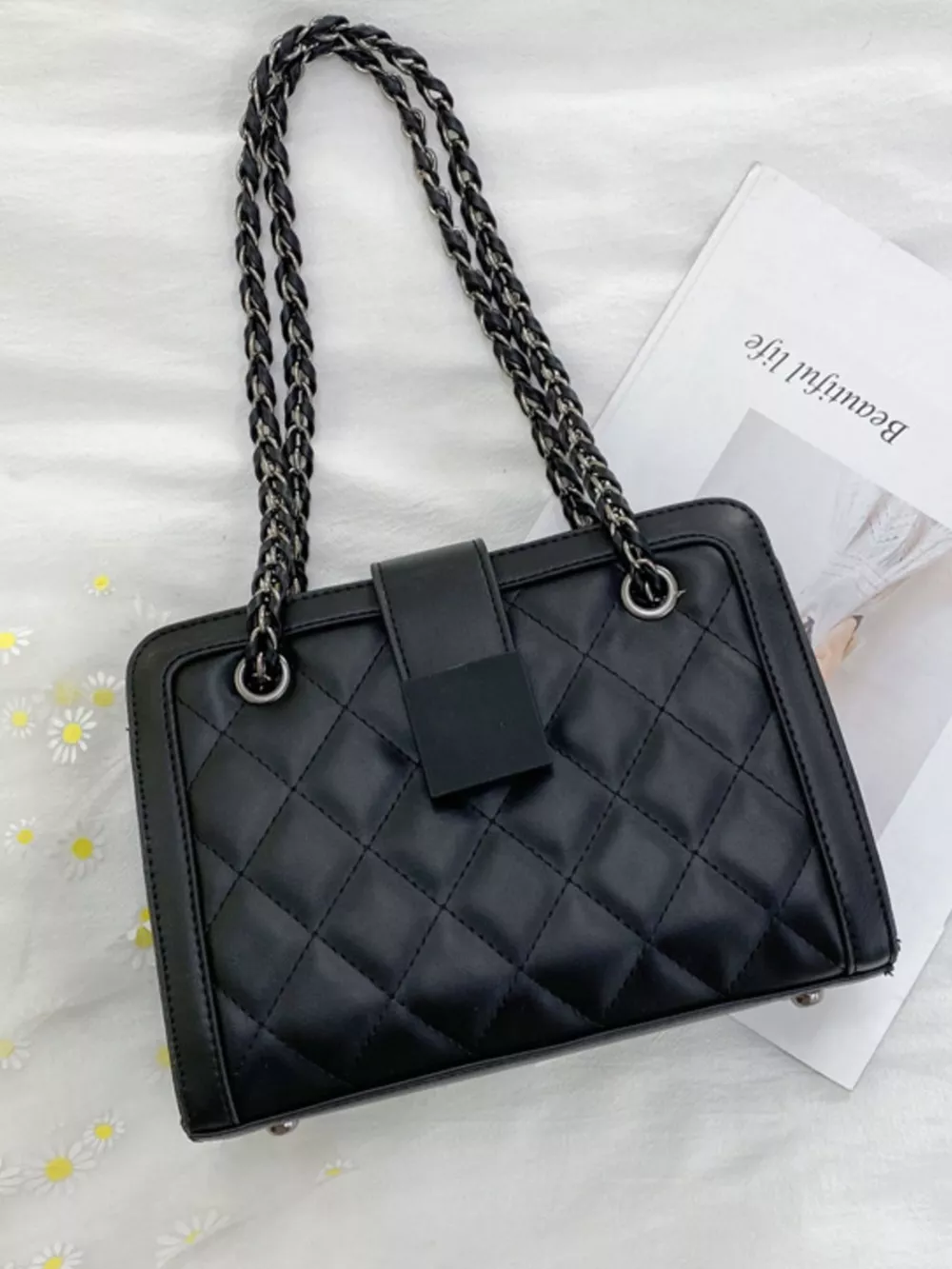Quilted Chain Strap Shoulder Bag, image 2
