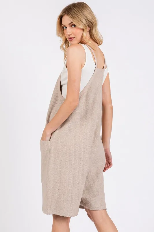 Scoop Neck Spaghetti Strap Overalls with Pockets, image 2