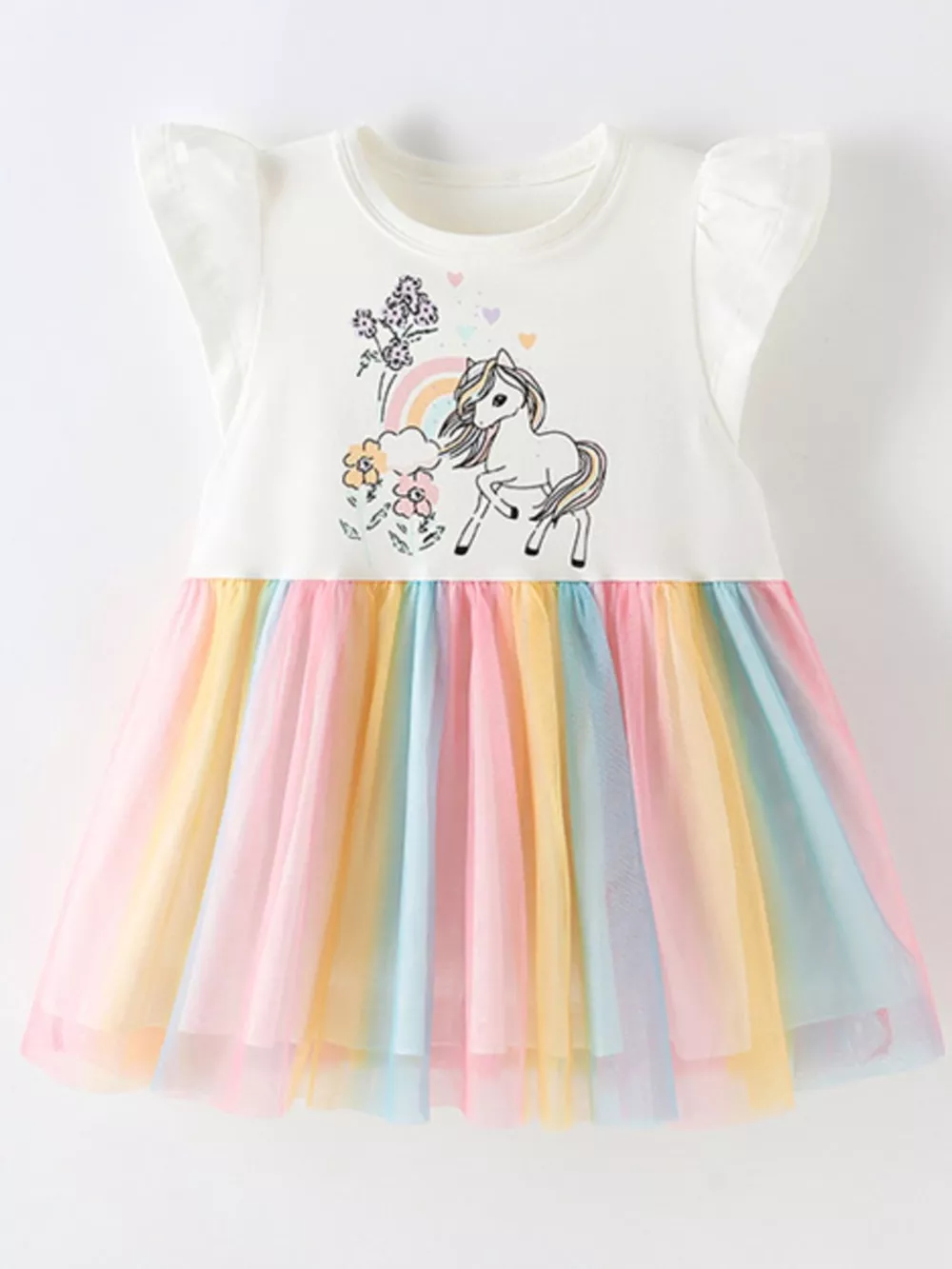 Children's Unicorn Rainbow Tulle Dress, image 2