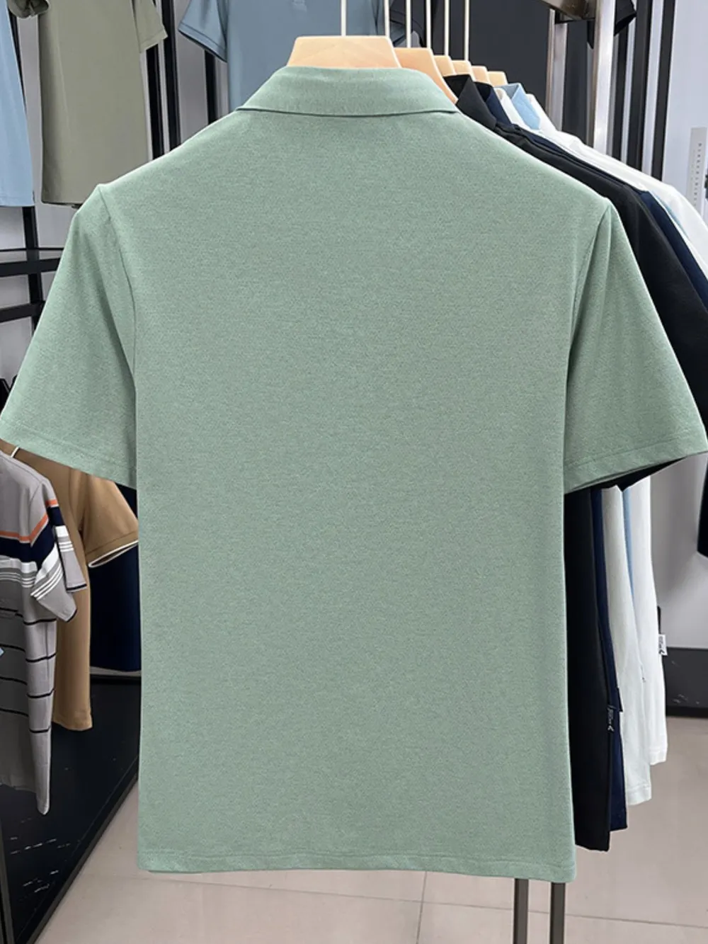 Men's Plus Size Button Detail Short Sleeve Polo, image 3