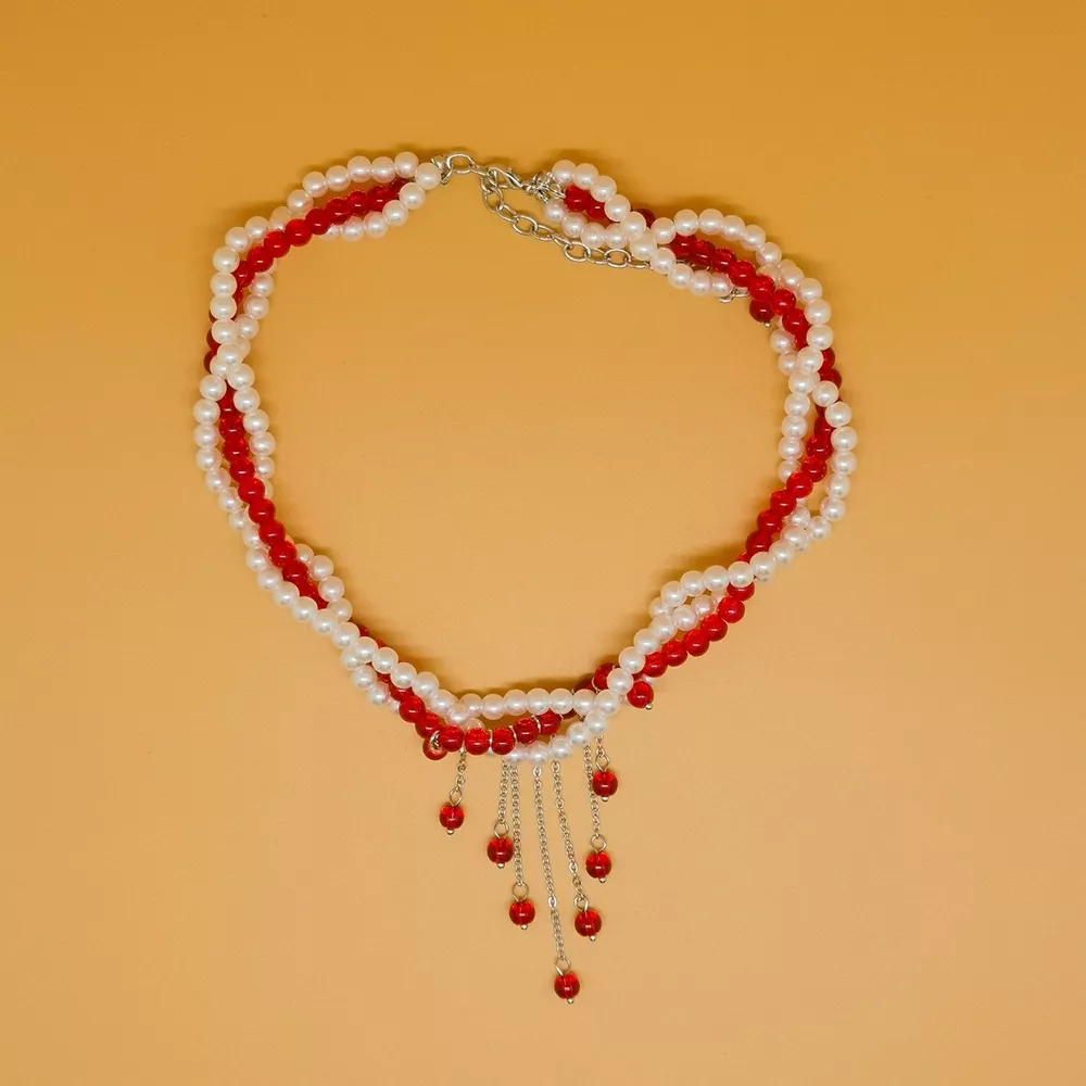 Twisted Bead Tassel Necklace, image 6