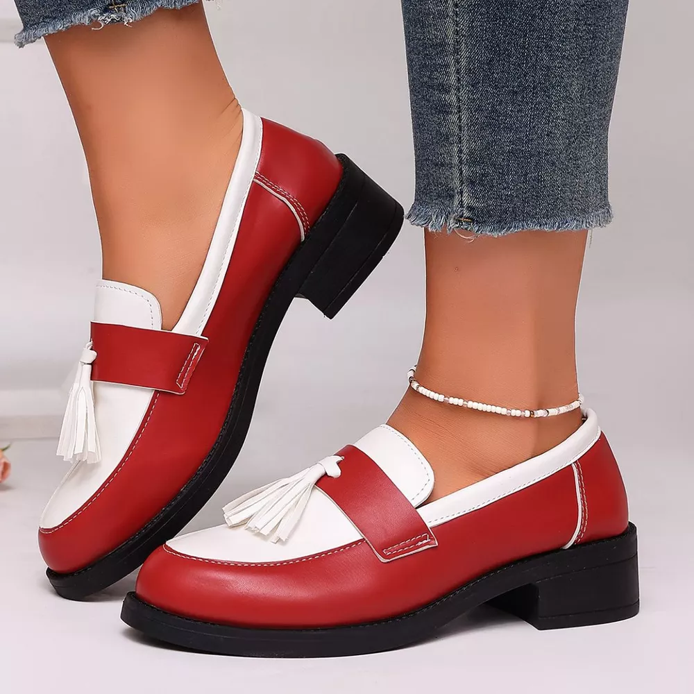 Round Toe Block Heels Loafers, image 10