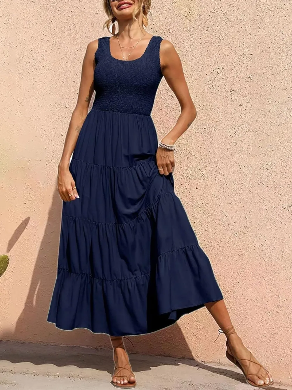 Tiered Smocked Wide Strap Dress, image 26