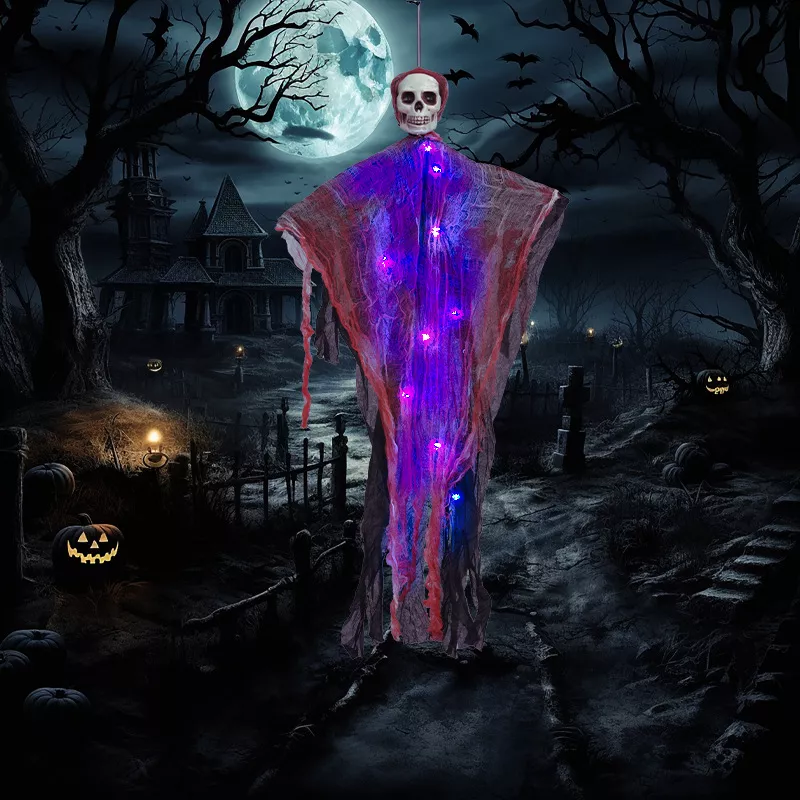 Halloween Lighted Hanging Skeleton Ghost 4 Piece Set, image 2