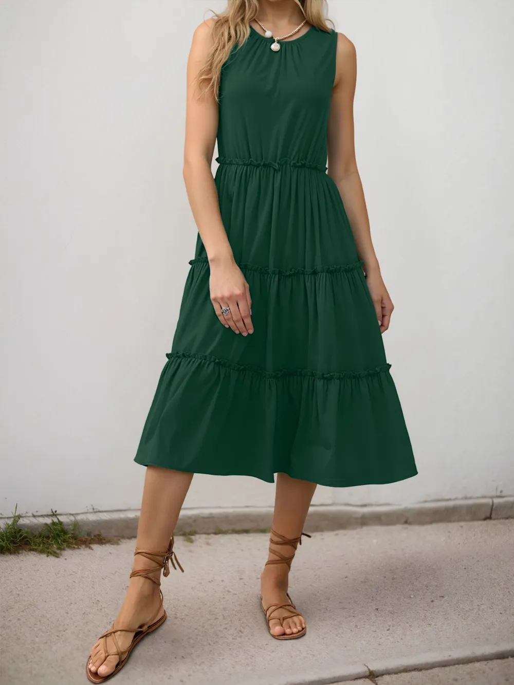 Frill Tiered Midi Dress, image 27