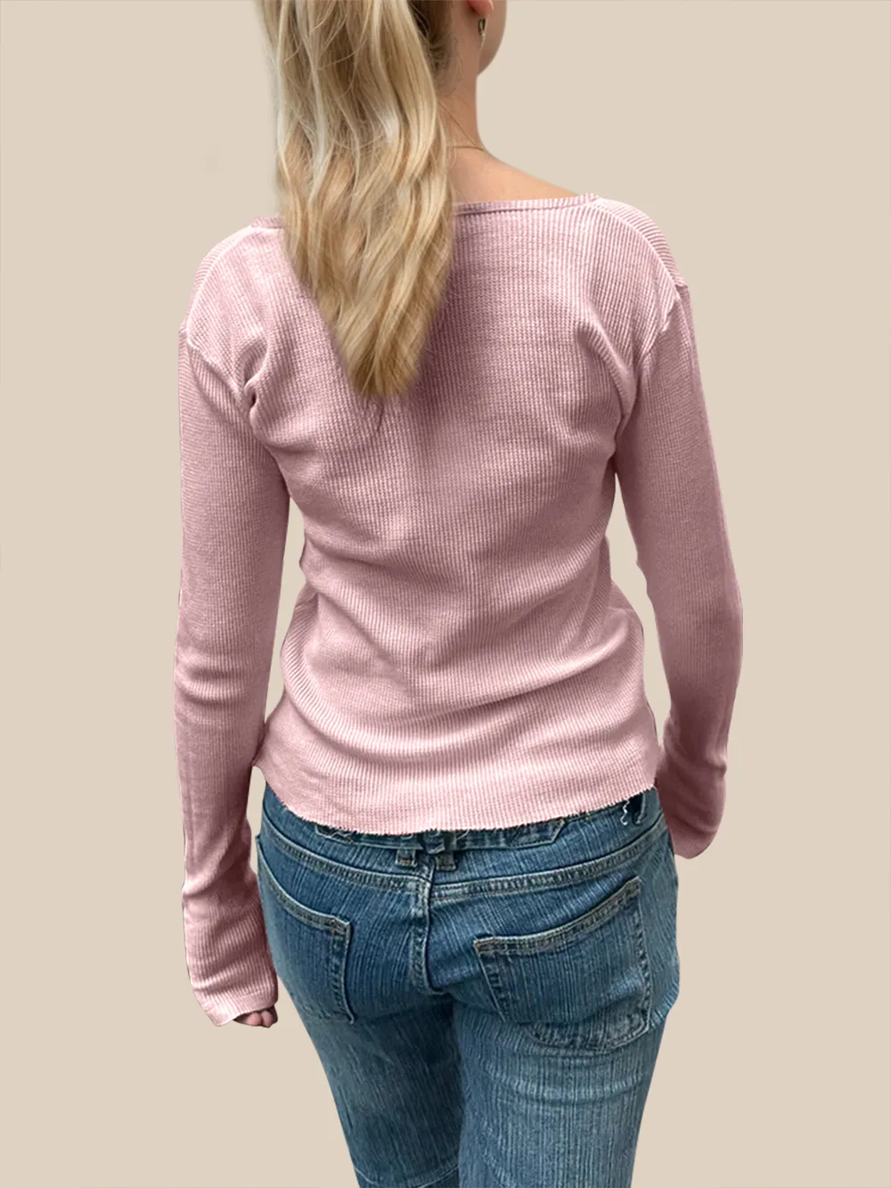 Quarter Button Long Sleeve T-Shirt, image 9