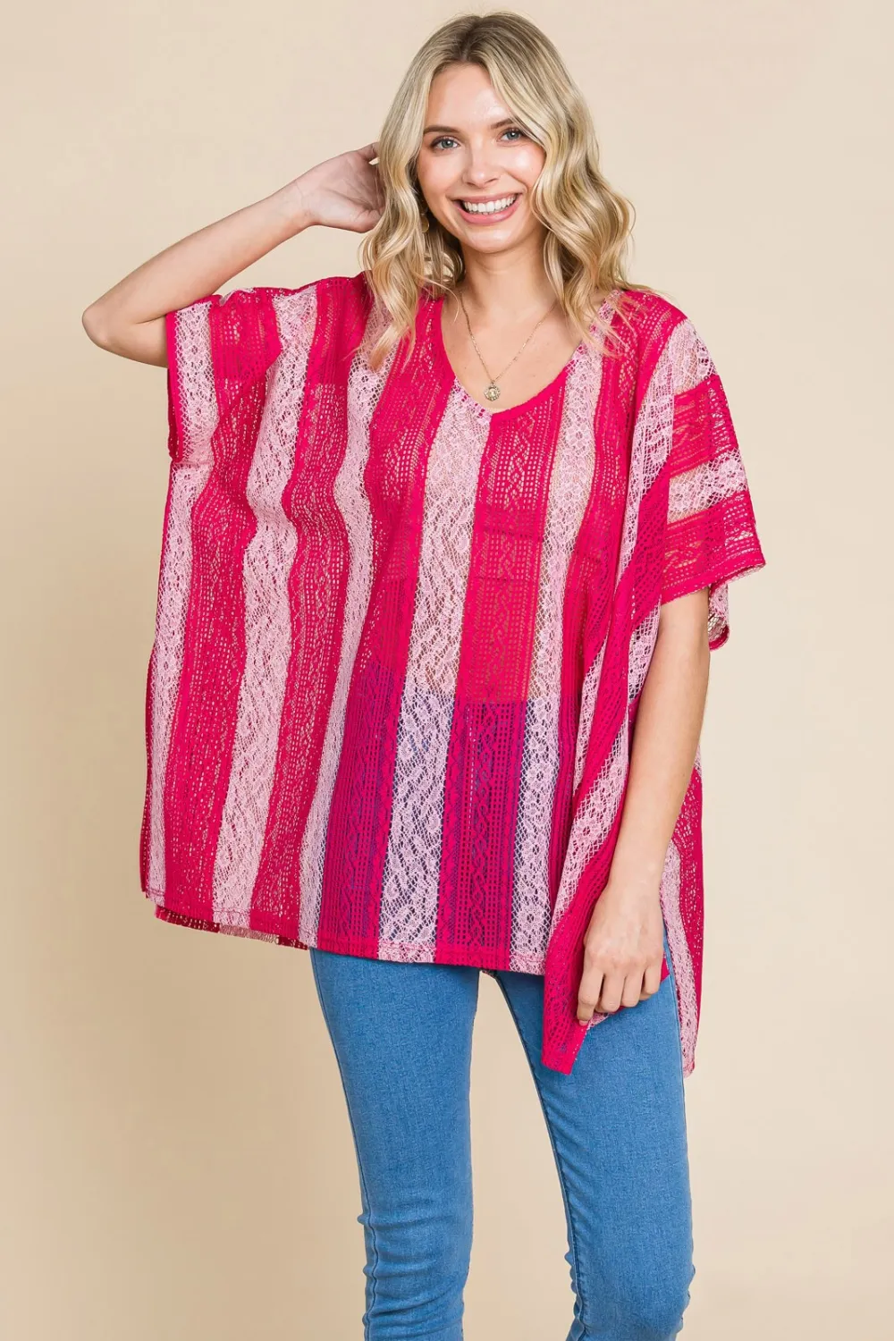 Cotton Bleu by Nu Label V Neck Drop Shoulder Oversize Top, image 3