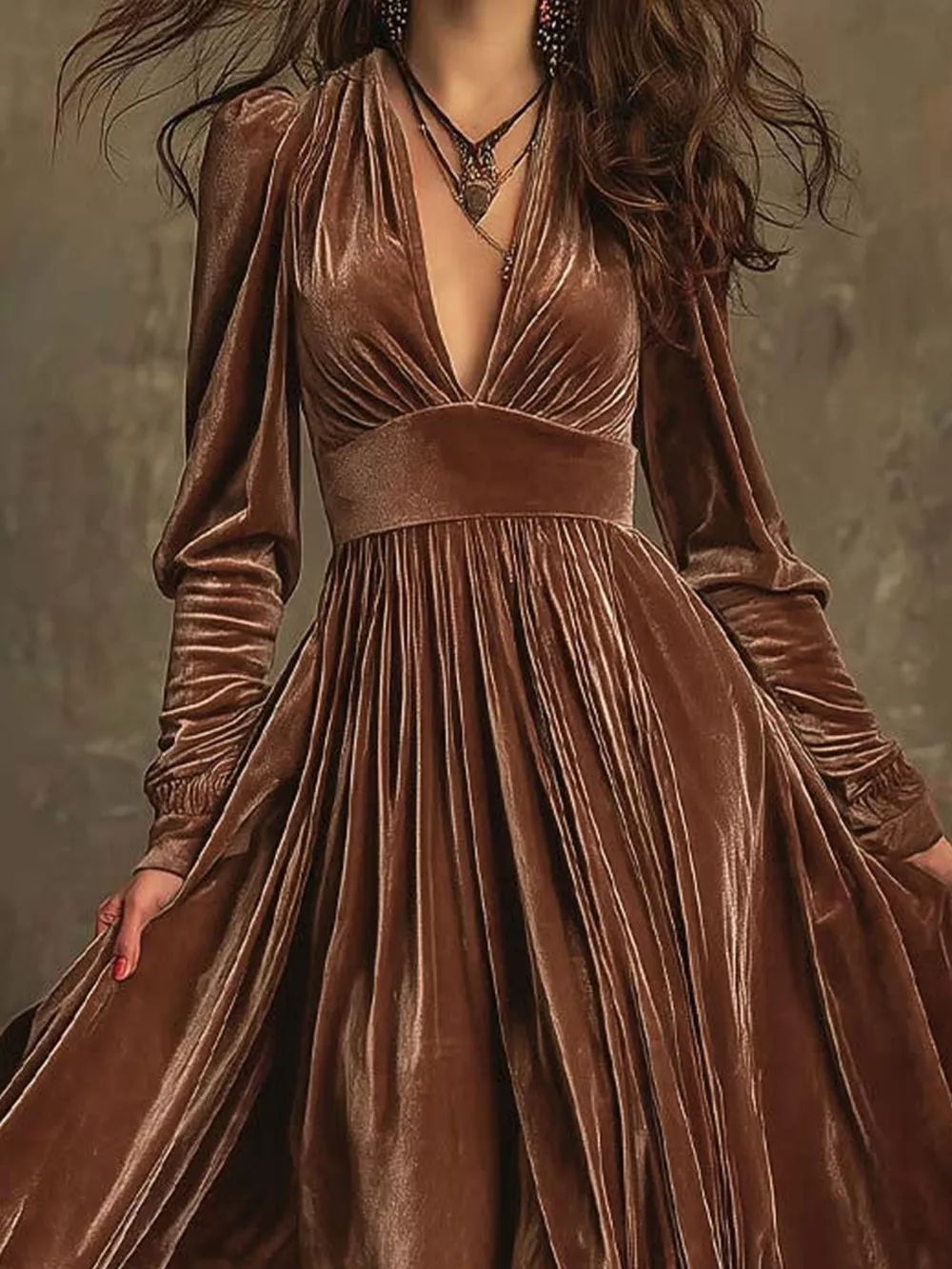 Ruffled Hem Long Sleeve Dress, image 14
