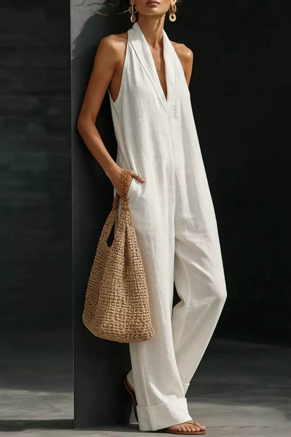 Sleeveless Wide Leg Jumpsuit, image 3