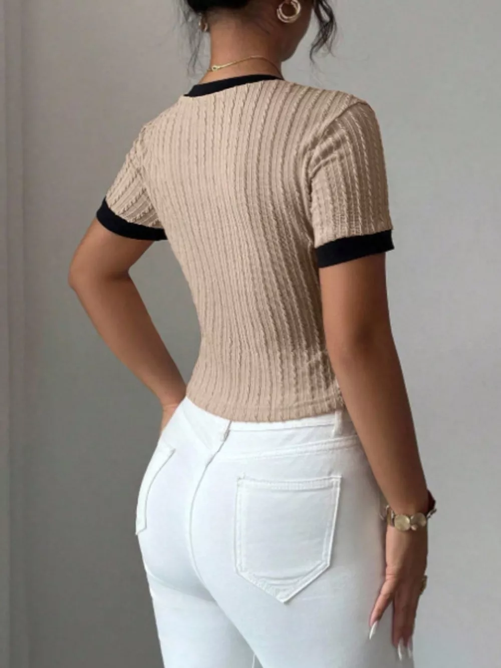 Contrast Trim Short Sleeve T-Shirt, image 10