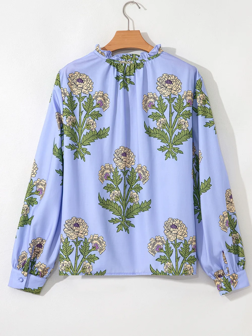 Floral Print Long Sleeve Tie Neck Blouse, image 7