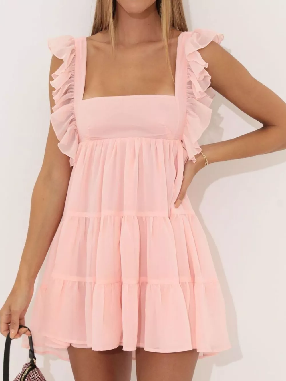 Ruffled Square Neck Tiered Dress, image 12