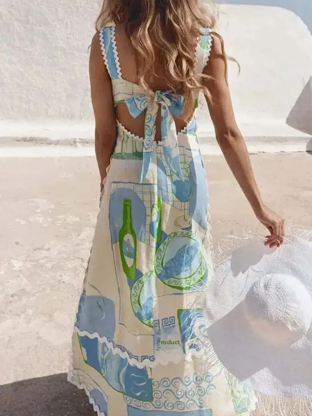 Tied Back Printed Maxi Dress, image 7
