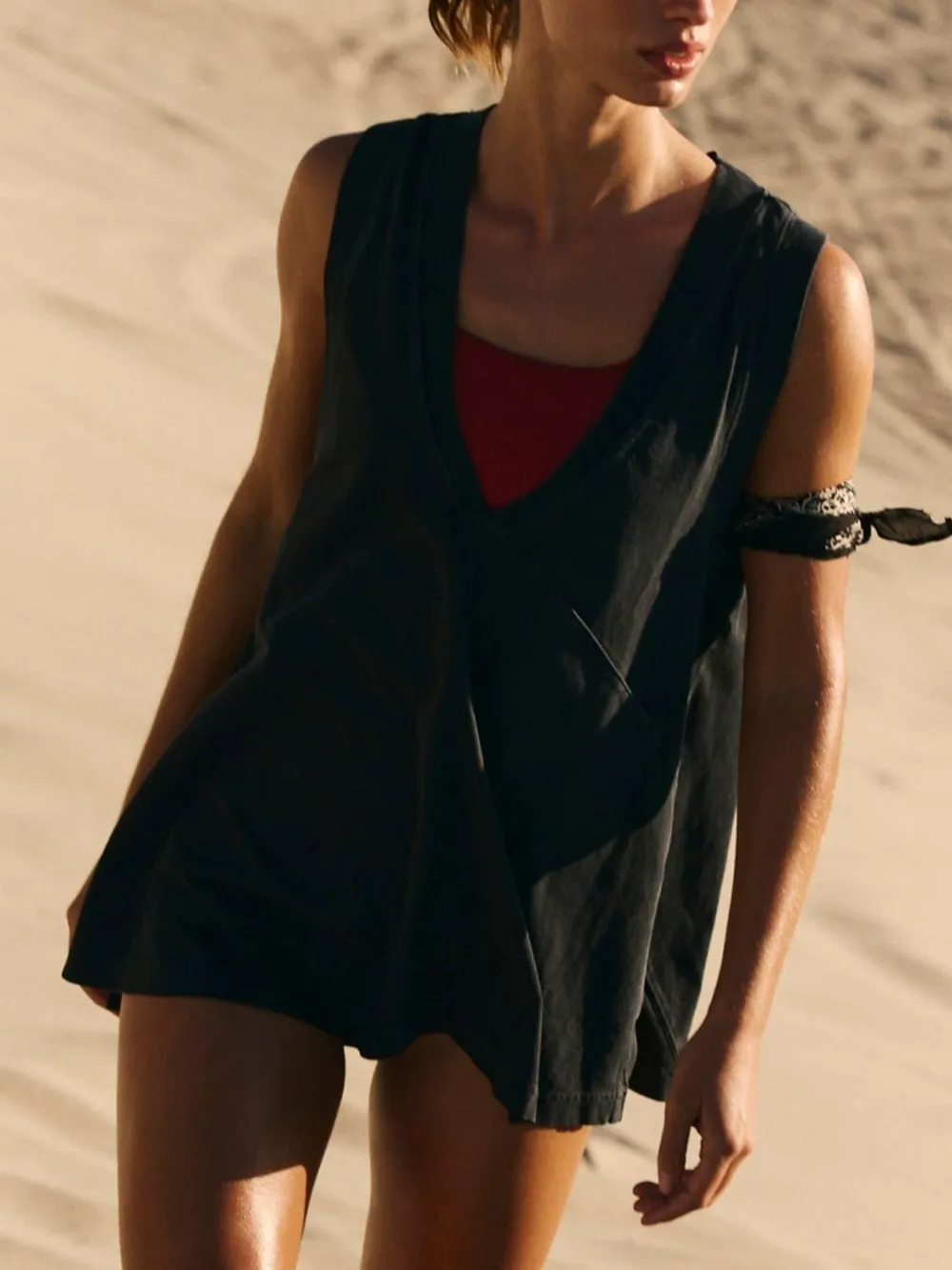 Side Slit V-Neck Tank, image 15