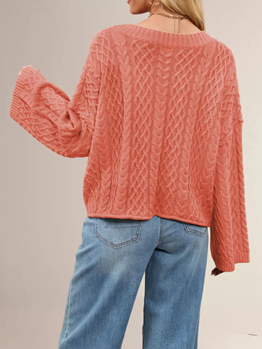 Cozy Cable Knit Cardigan with Pockets, image 12