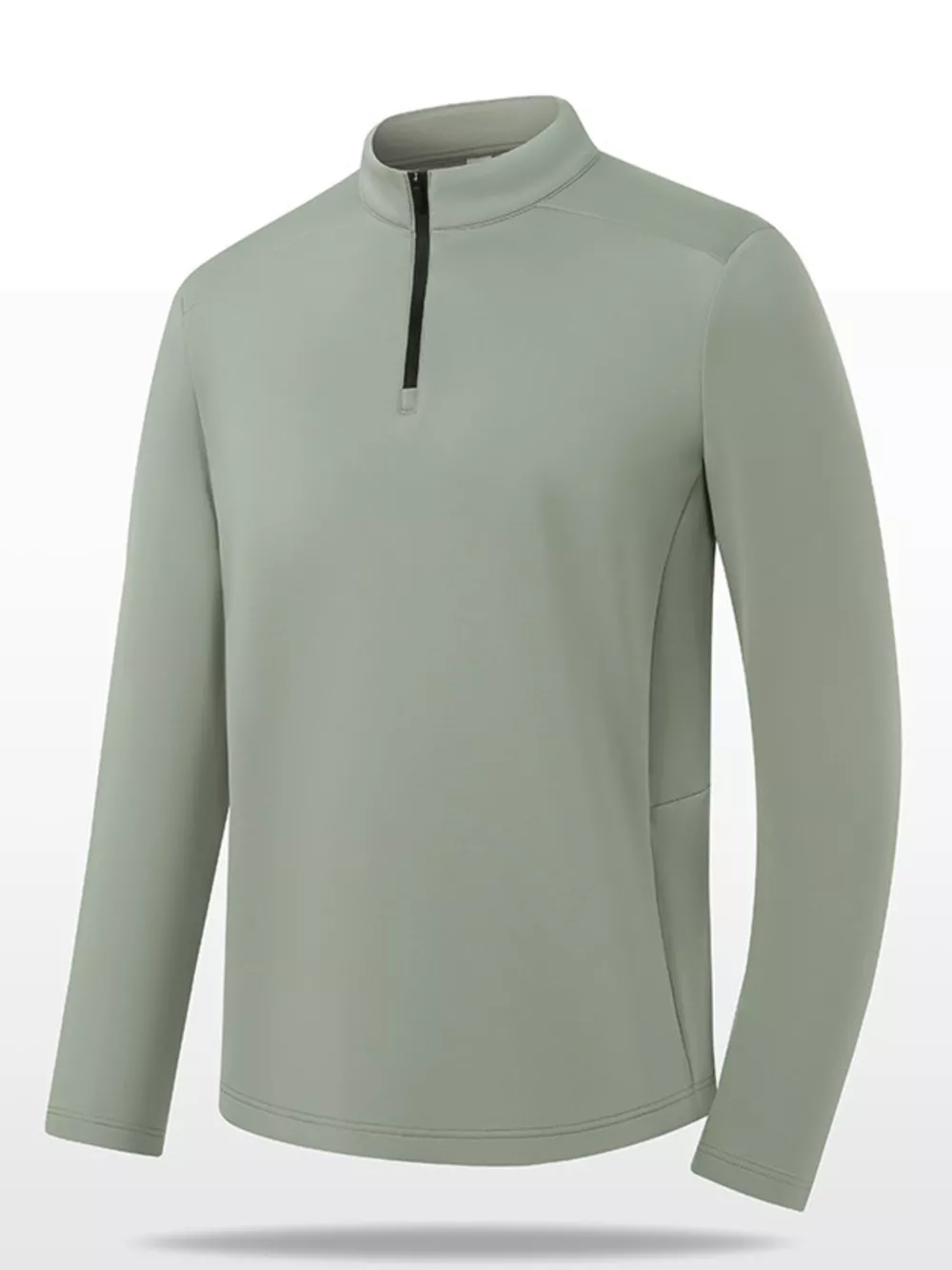 Men's Plus Size Long Sleeve Quarter T-Shirt, image 2