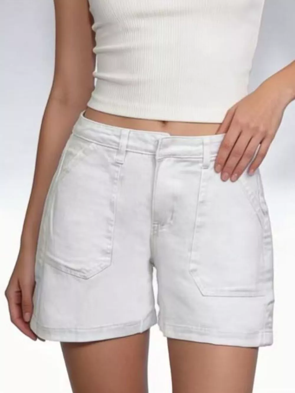Pocketed Denim Shorts, image 15