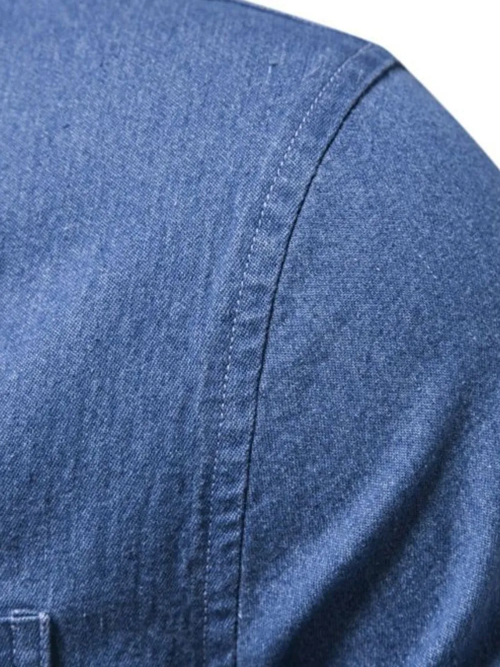 Men's Button-Down Denim Shirt with Chest Pocket, image 5