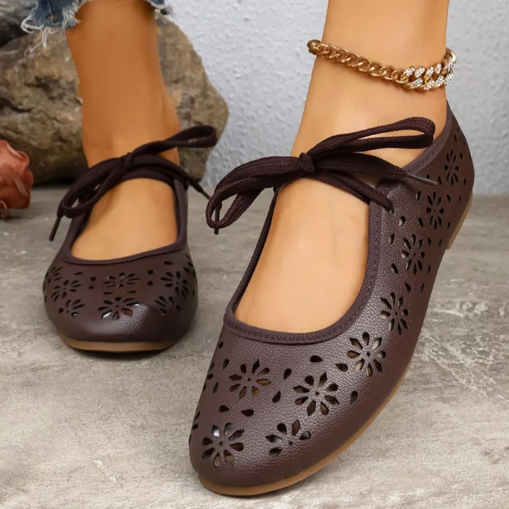 Floral Cutout Tied Slip-Ons, image 7