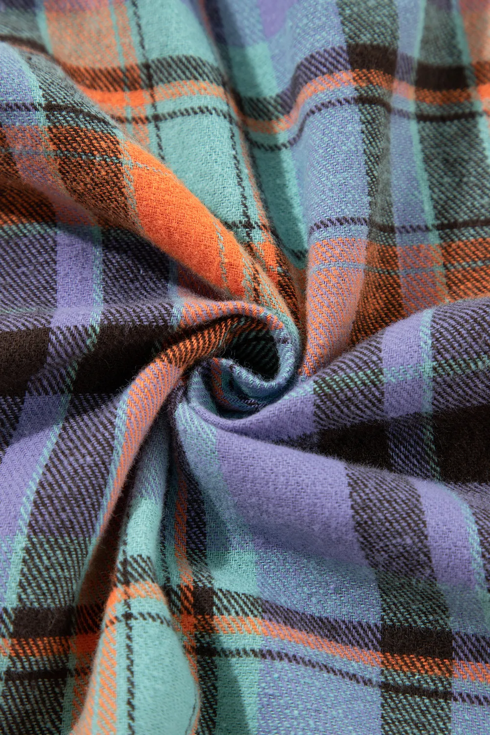 Plaid Collared Neck Long Sleeve Shirt, image 13