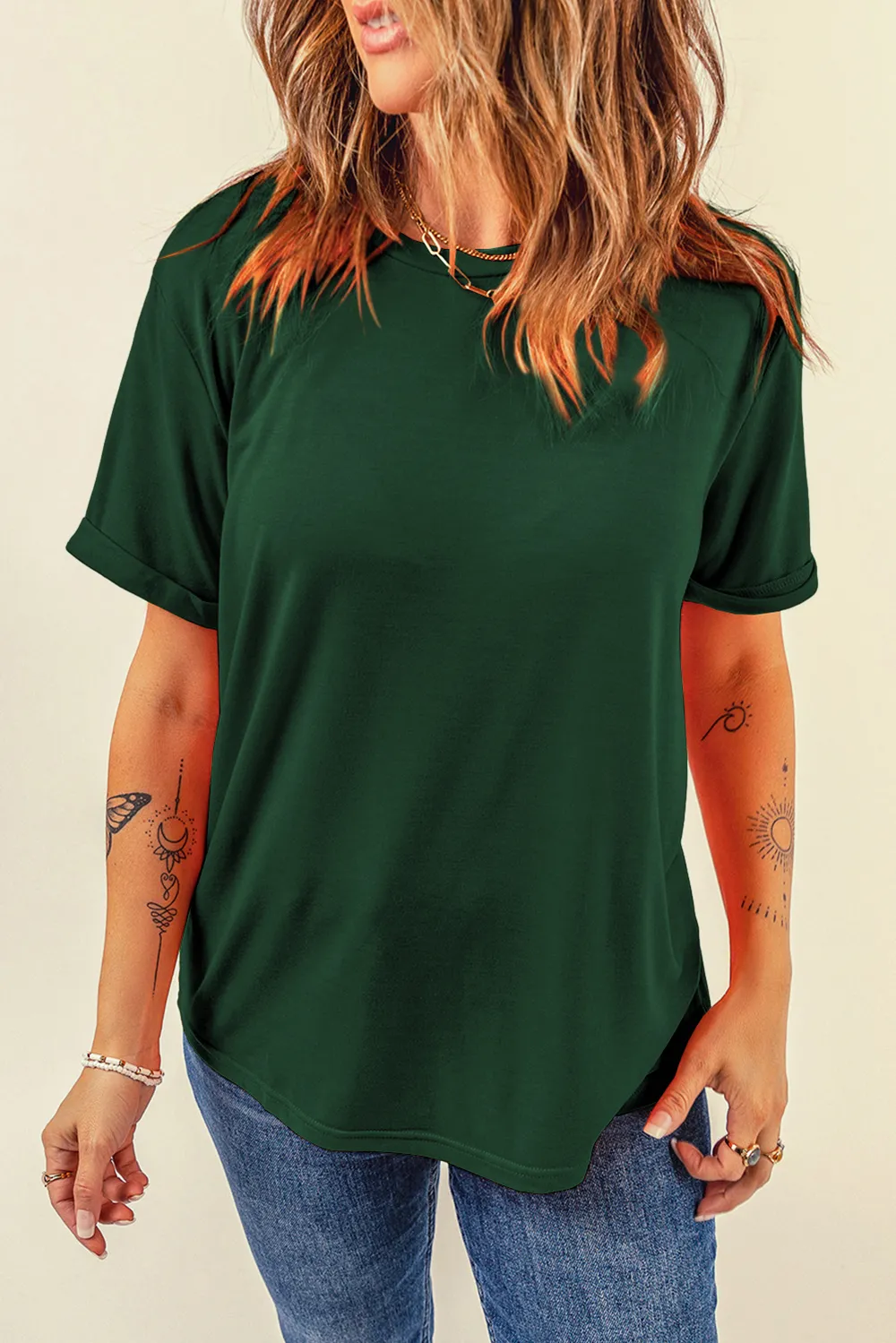 Round Neck Short Sleeve T-Shirt, image 17