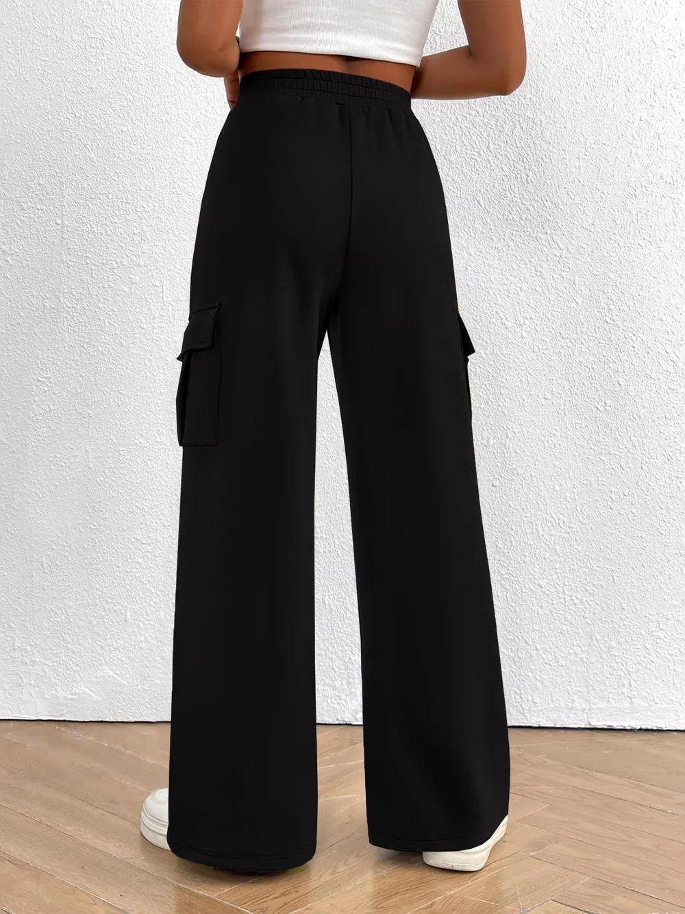 Casual High Waist Cargo Pants with Drawstring, image 17