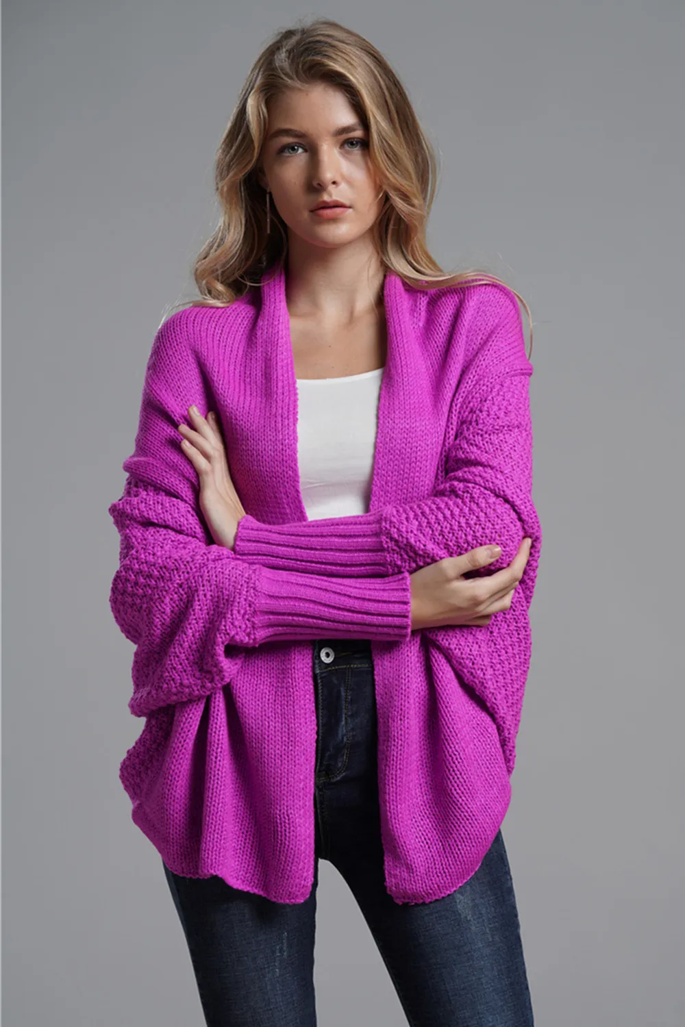 Open Front Batwing Sleeve Cardigan, image 22
