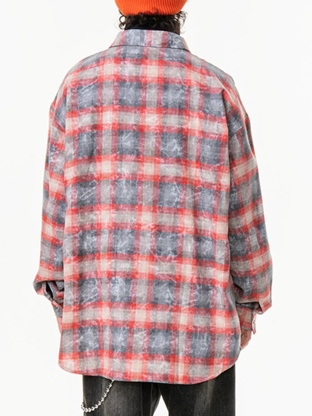 Men's Plus Size Plaid Button Up Long Sleeve Shirt, image 8