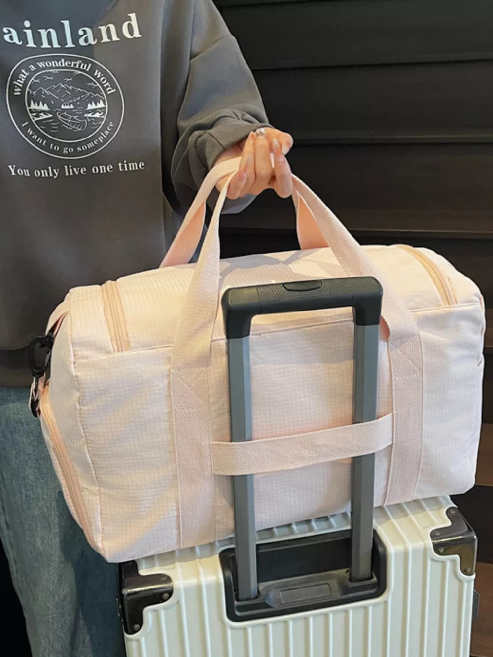 Drawstring Multi Pockets Travel Bag, image 9