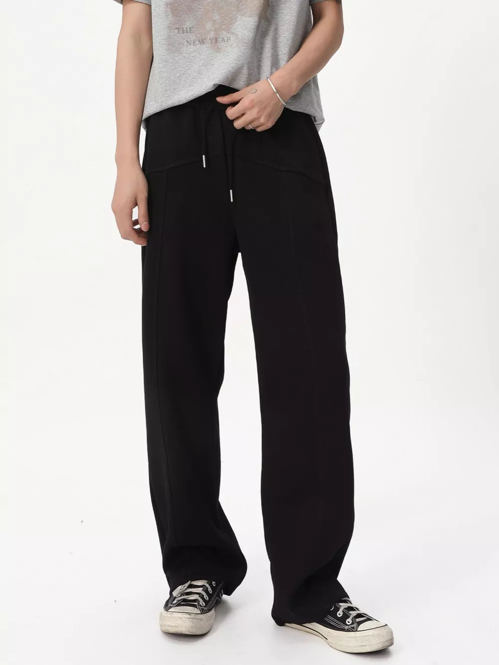 Men's Wide Leg Drawstring Pants, image 4