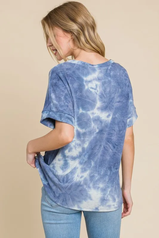 Tie-Dye Round Neck Short Sleeve T-Shirt, image 5