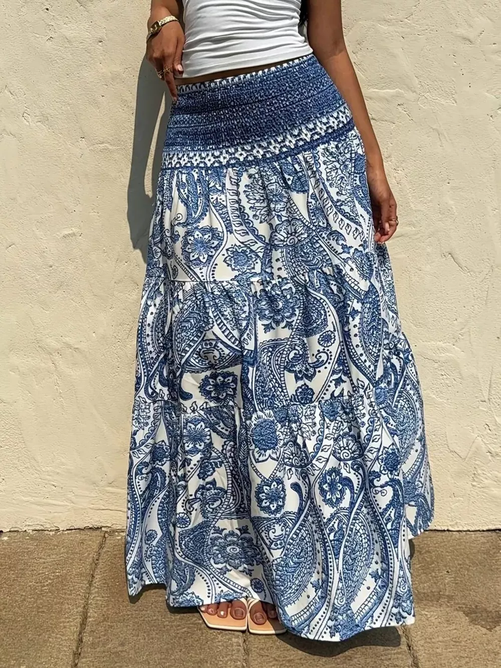 Paisley Print Maxi Skirt, image 14