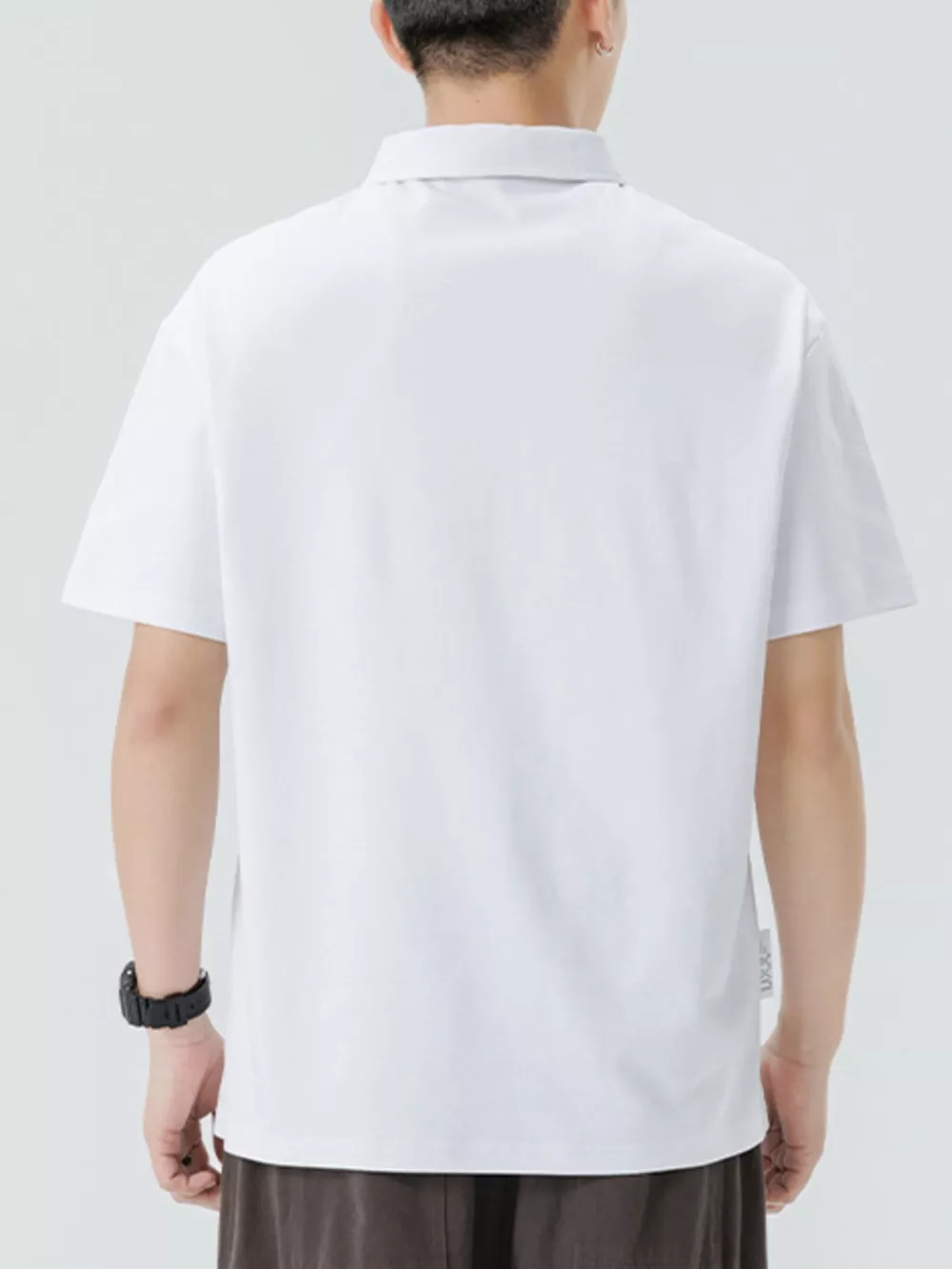 Men's Plus Size Button Detail Short Sleeve Polo, image 6