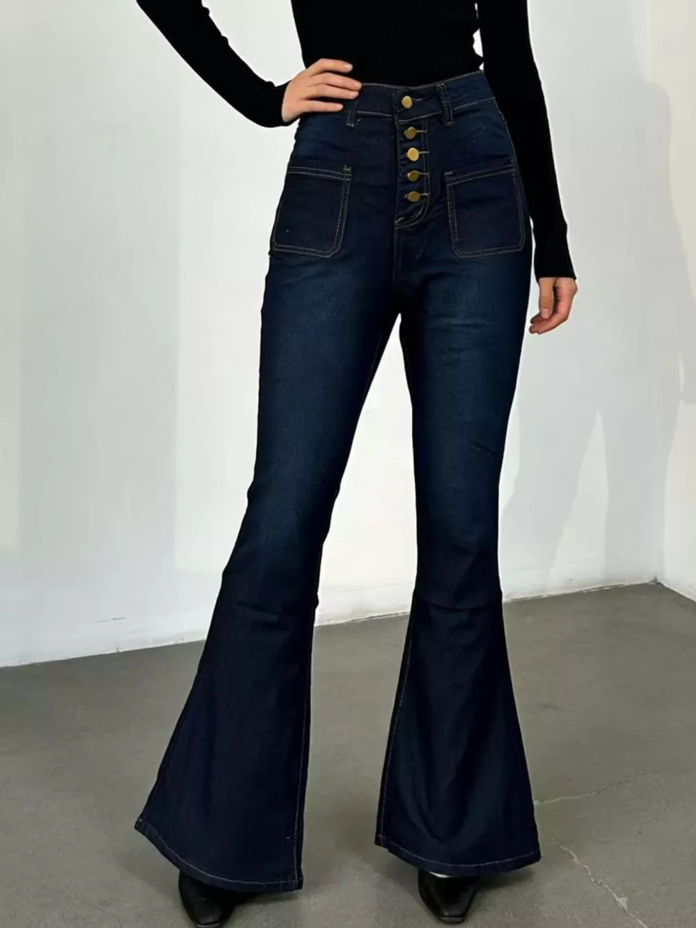 Full Size High-Waisted Button-Fly Flare Jeans Plus Size, image 13