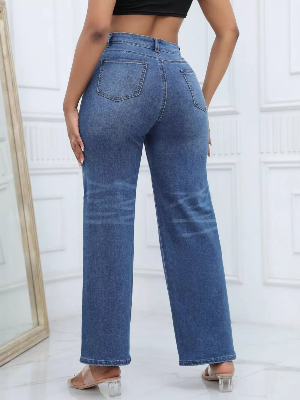 Distressed Wide-Leg Jeans, image 12