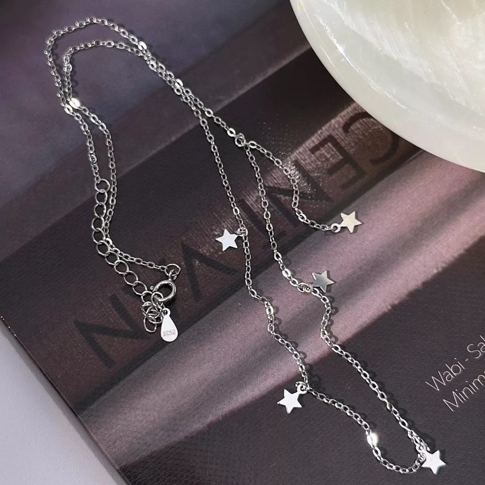 925 Sterling Silver Star Charm Necklace, image 3
