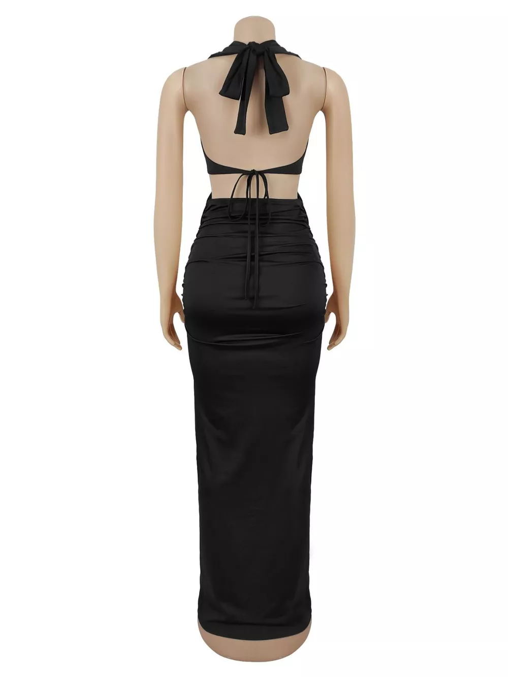 Backless Cut-Out Maxi Dress with Gold Hardware Detail, image 9