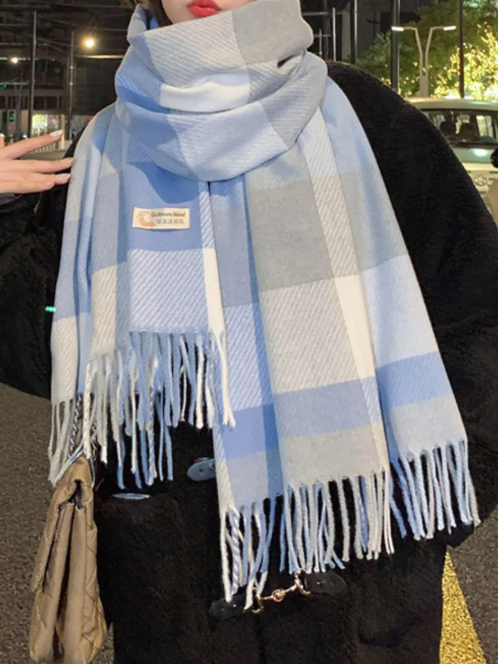Fringe Plaid Scarf, image 5