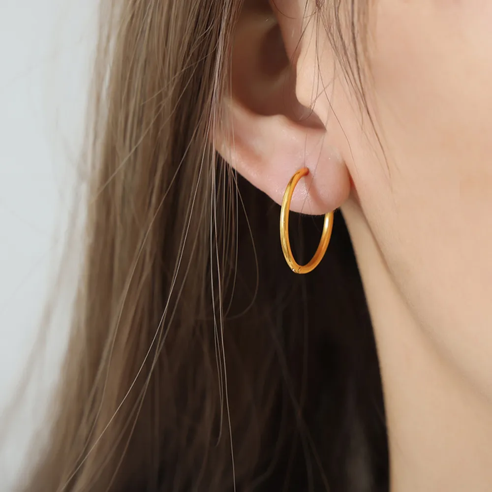 18K Gold-Plated Huggie Earrings, image 6