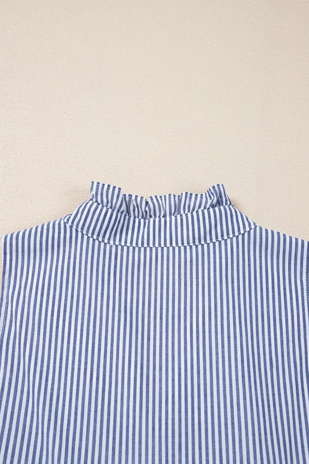 Stripe Sleeveless Notched Ric Rac Mini Dress, image 11