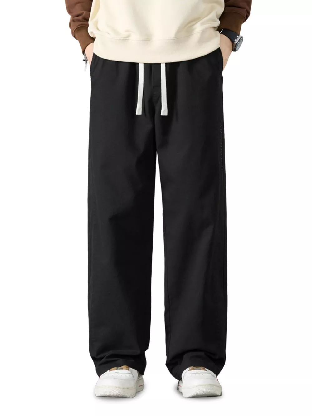 Men's Plus Size Drawstring Wide Leg Pants, image 7