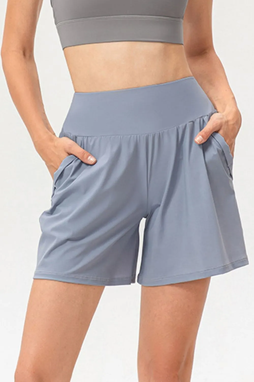Pocketed Elastic Waist Active Shorts, image 12