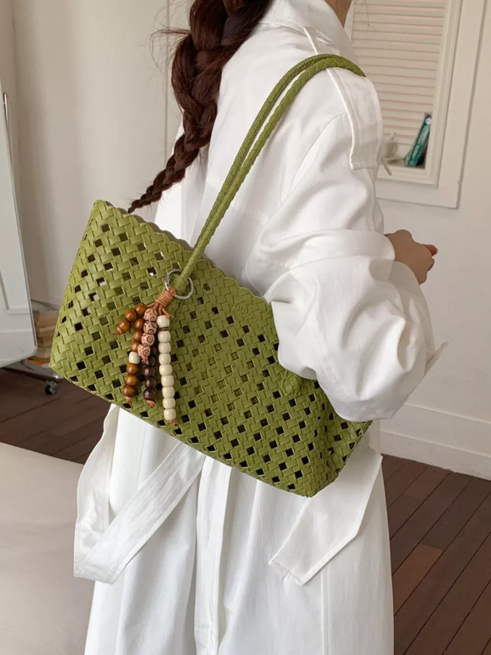 Woven Hollow-Out Shoulder Bag, image 5
